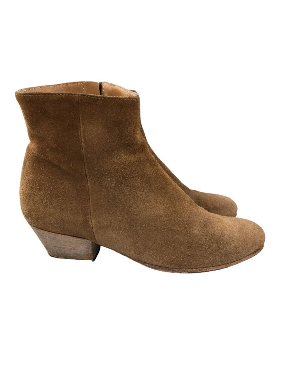 Woman by Common Projects Women's EU 36 (US 6) Brown Leather Side Zip Ankle Boots